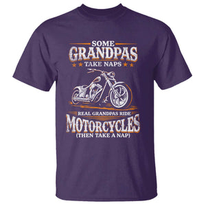 Biker Grandpa T Shirt Some Grandpas Take Naps Real Grandpas Ride Motorcycles TS10 Purple Print Your Wear