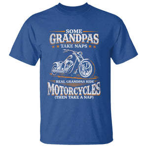 Biker Grandpa T Shirt Some Grandpas Take Naps Real Grandpas Ride Motorcycles TS10 Royal Blue Print Your Wear