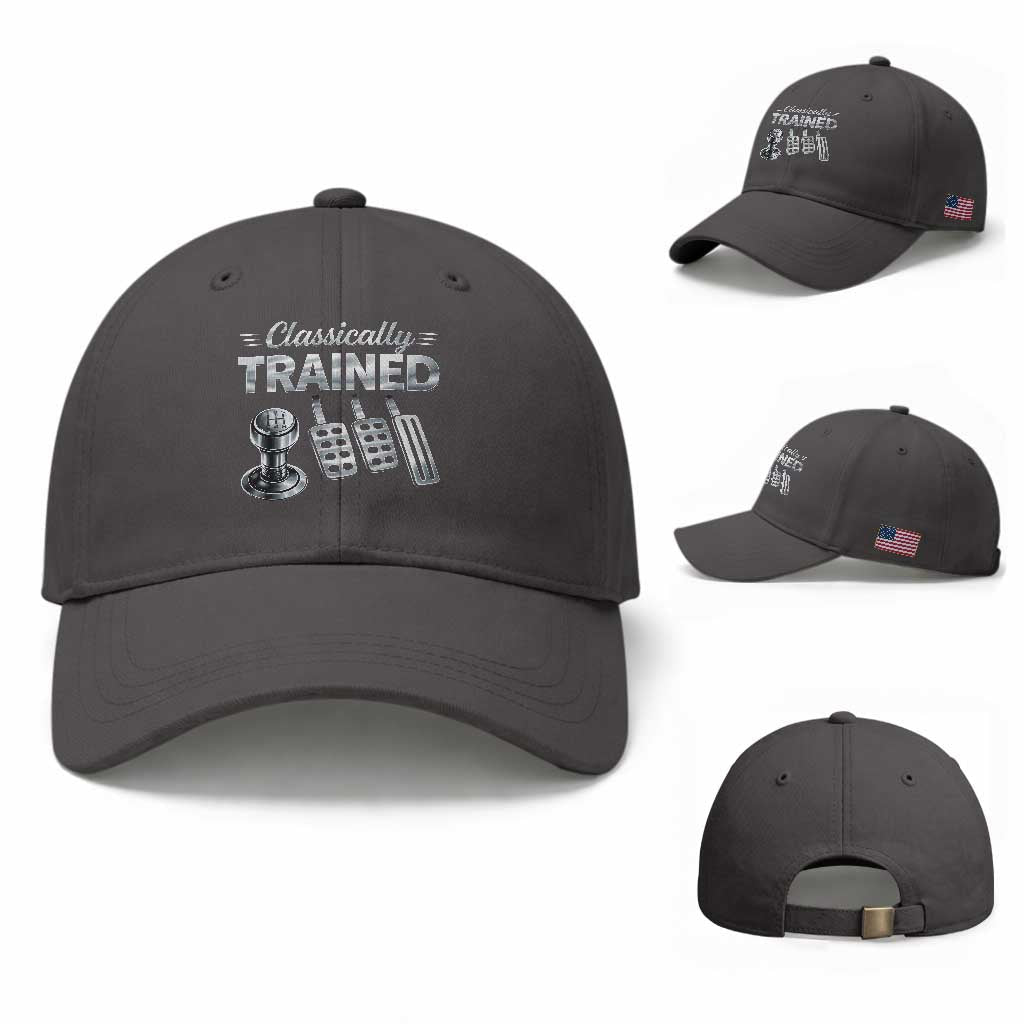 Classically Trained Baseball Cap Dimmer Manual Transmission Car Humor Pedals Driving TS10 Baseball Cap Universal Fit Dark Gray Print Your Wear