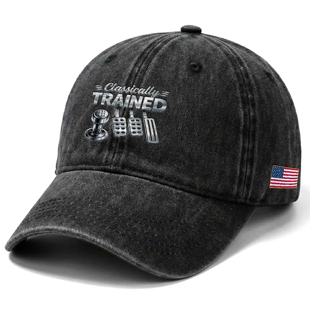 Classically Trained Washed Cotton Baseball Cap Dimmer Manual Transmission Car Humor Pedals Driving TS10 Print Your Wear