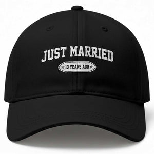Just Married 10 Years Ago Baseball Cap 10th Wedding Anniversary Matching TS10 Print Your Wear