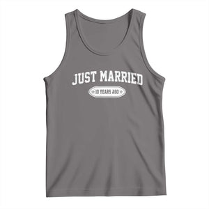 Just Married 10 Years Ago Tank Top 10th Wedding Anniversary Matching TS10 Deep Heather Print Your Wear