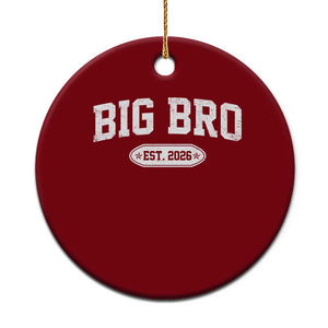 Big Bro Est 2026 Ceramic Ornament Big Brother Baby Announcement TS10 1pc Red Print Your Wear