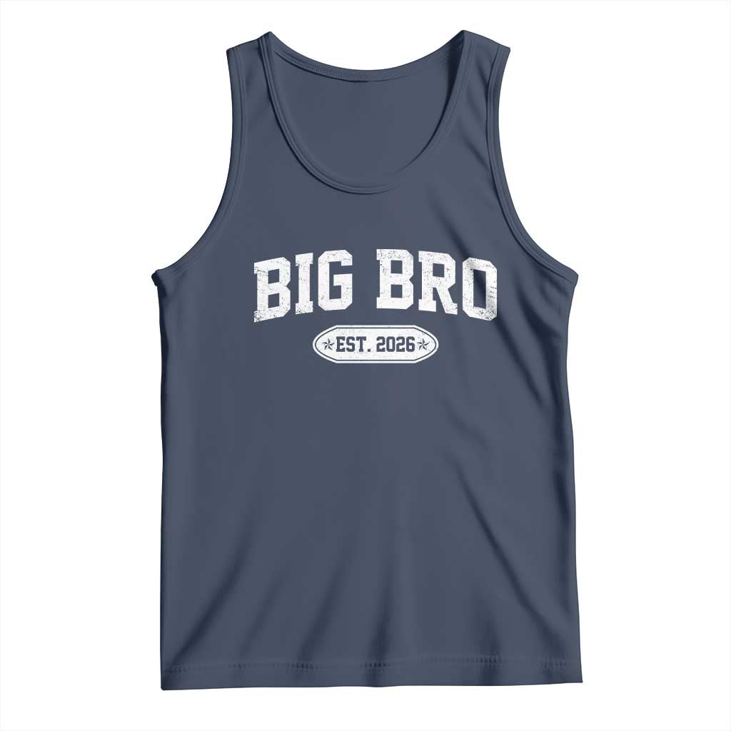 Big Bro Est 2026 Tank Top Big Brother Baby Announcement TS10 Navy Print Your Wear
