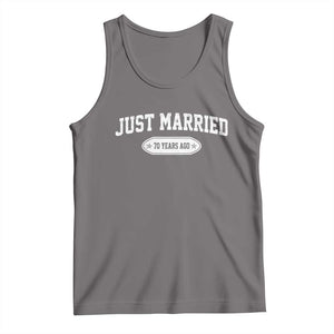 Just Married 70 Years Ago Tank Top 70th Wedding Anniversary Matching TS10 Deep Heather Print Your Wear