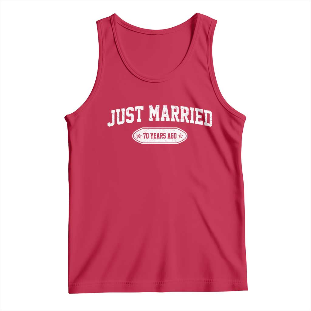 Just Married 70 Years Ago Tank Top 70th Wedding Anniversary Matching TS10 Red Print Your Wear