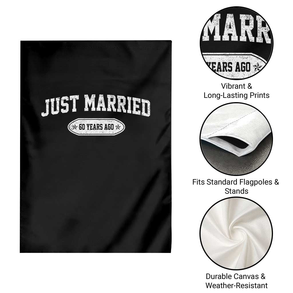 Just Married 60 Years Ago Garden Flag 60th Wedding Anniversary Matching TS10 Print Your Wear