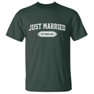 Just Married 60 Years Ago T Shirt 60th Wedding Anniversary Matching TS10 Dark Forest Green Print Your Wear