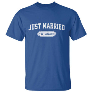 Just Married 60 Years Ago T Shirt 60th Wedding Anniversary Matching TS10 Royal Blue Print Your Wear