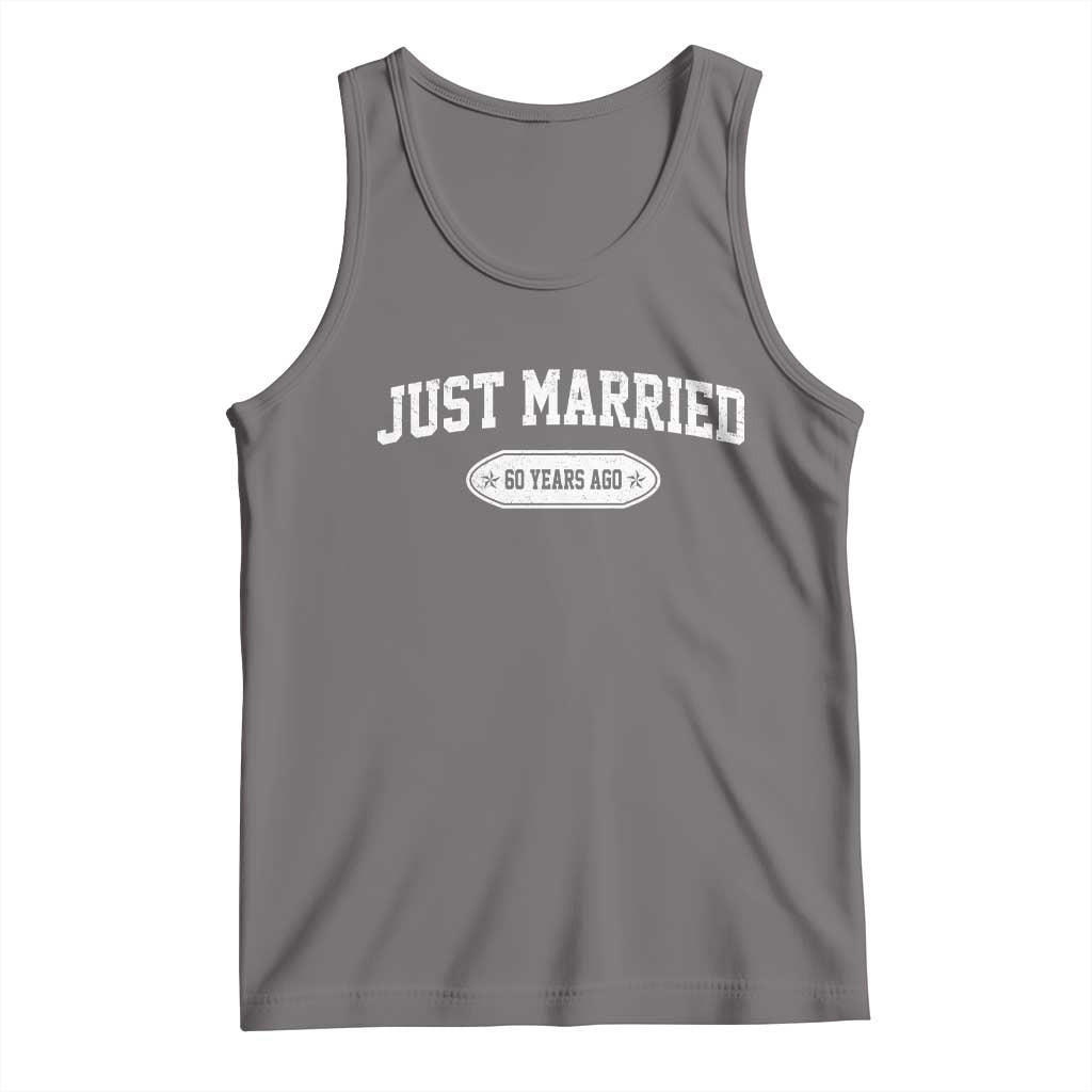 Just Married 60 Years Ago Tank Top 60th Wedding Anniversary Matching TS10 Deep Heather Print Your Wear