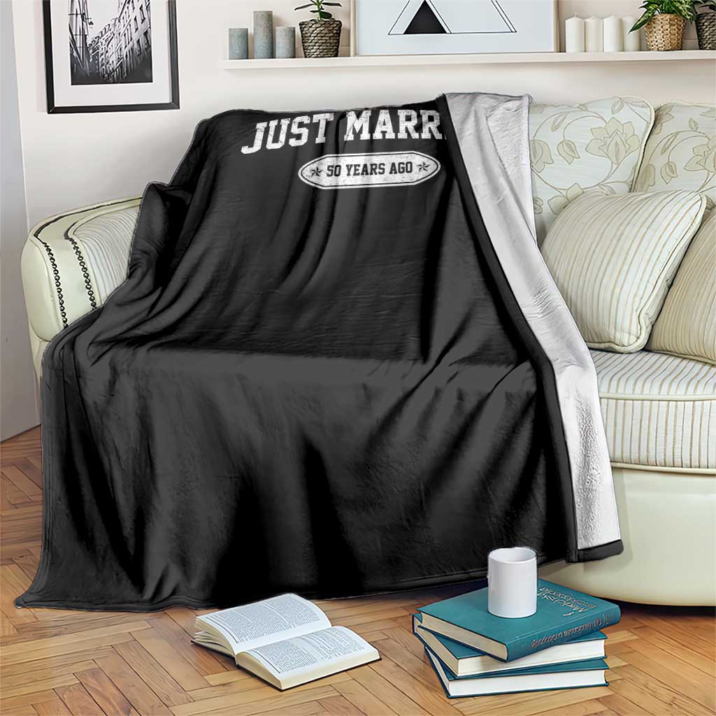 Just Married 50 Years Ago Throw Blanket 50th Wedding Anniversary Matching TS10 Print Your Wear