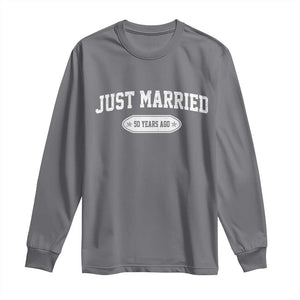 Just Married 50 Years Ago Long Sleeve Shirt 50th Wedding Anniversary Matching TS10 Charcoal Print Your Wear