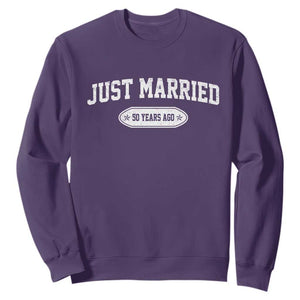 Just Married 50 Years Ago Sweatshirt 50th Wedding Anniversary Matching TS10 Purple Print Your Wear