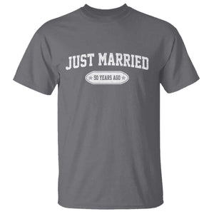 Just Married 50 Years Ago T Shirt 50th Wedding Anniversary Matching TS10 Charcoal Print Your Wear