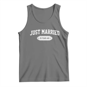 Just Married 50 Years Ago Tank Top 50th Wedding Anniversary Matching TS10 Black Heather Print Your Wear