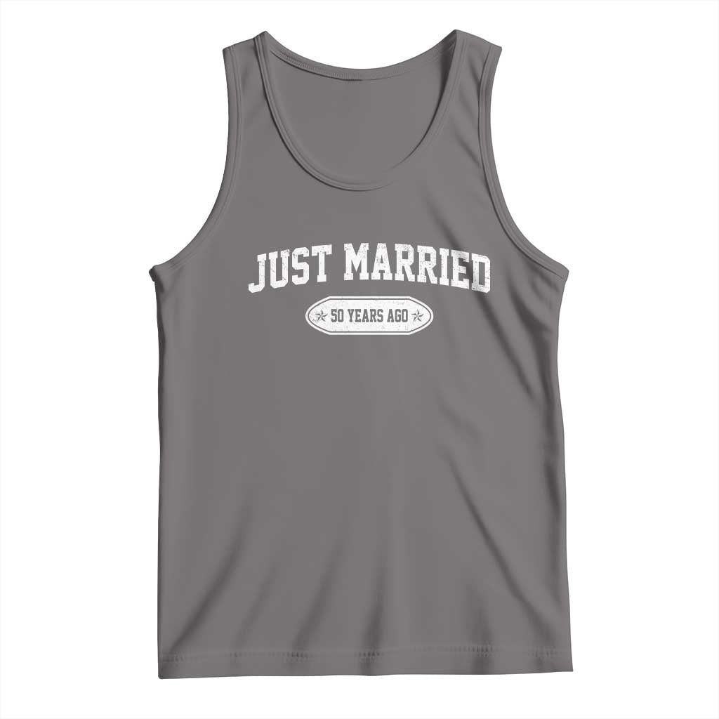 Just Married 50 Years Ago Tank Top 50th Wedding Anniversary Matching TS10 Deep Heather Print Your Wear