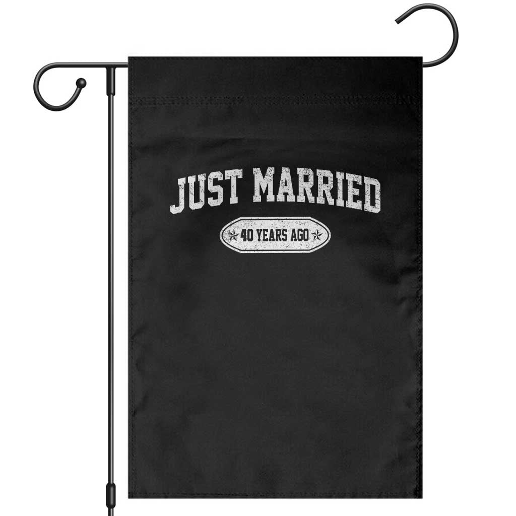 Just Married 40 Years Ago Garden Flag 40th Wedding Anniversary Matching TS10 Black Print Your Wear