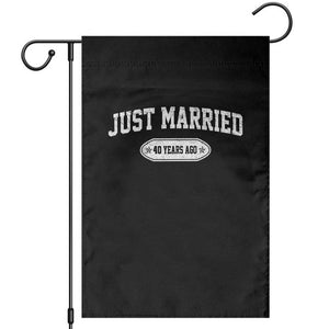 Just Married 40 Years Ago Garden Flag 40th Wedding Anniversary Matching TS10 Black Print Your Wear
