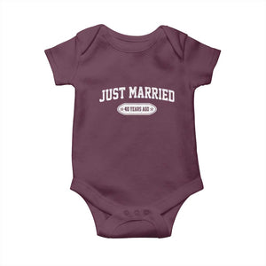 Just Married 40 Years Ago Baby Onesie 40th Wedding Anniversary Matching TS10 Maroon Print Your Wear