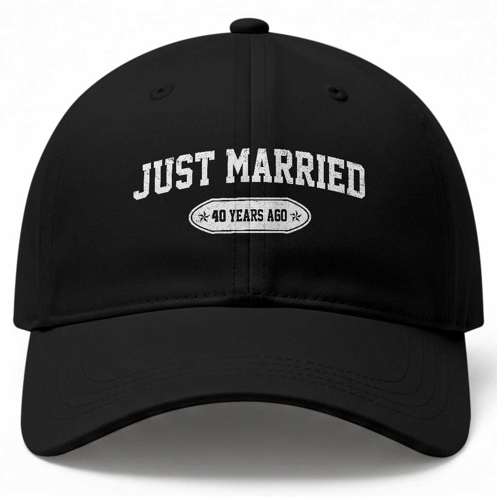 Just Married 40 Years Ago Baseball Cap 40th Wedding Anniversary Matching TS10 Print Your Wear
