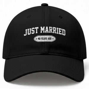 Just Married 40 Years Ago Baseball Cap 40th Wedding Anniversary Matching TS10 Print Your Wear