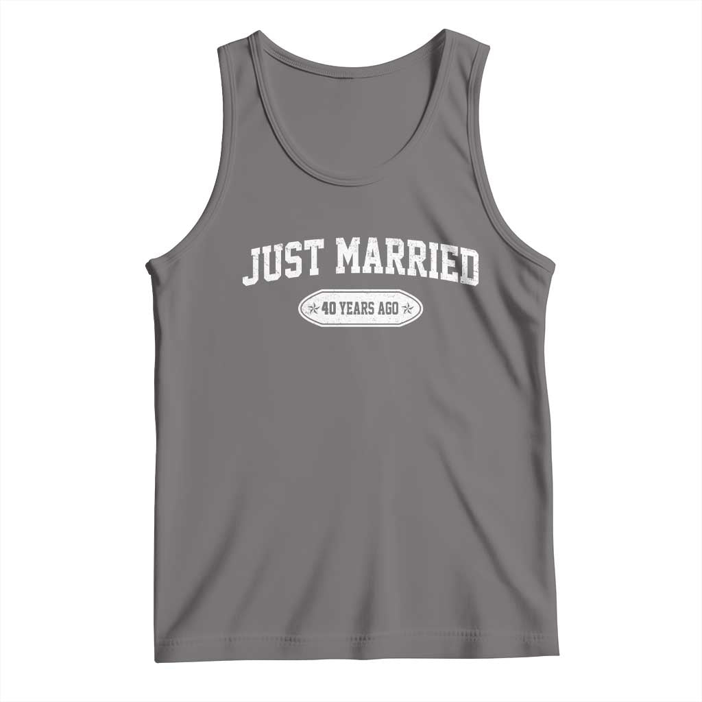 Just Married 40 Years Ago Tank Top 40th Wedding Anniversary Matching TS10 Deep Heather Print Your Wear