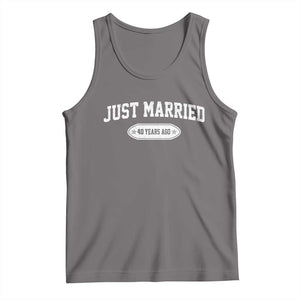 Just Married 40 Years Ago Tank Top 40th Wedding Anniversary Matching TS10 Deep Heather Print Your Wear