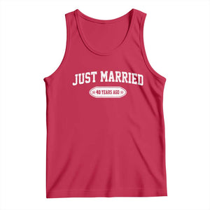 Just Married 40 Years Ago Tank Top 40th Wedding Anniversary Matching TS10 Red Print Your Wear