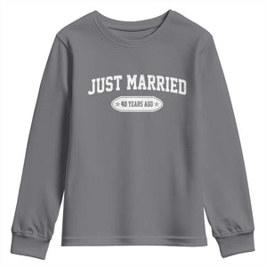 Just Married 40 Years Ago Youth Sweatshirt 40th Wedding Anniversary Matching TS10 Charcoal Print Your Wear
