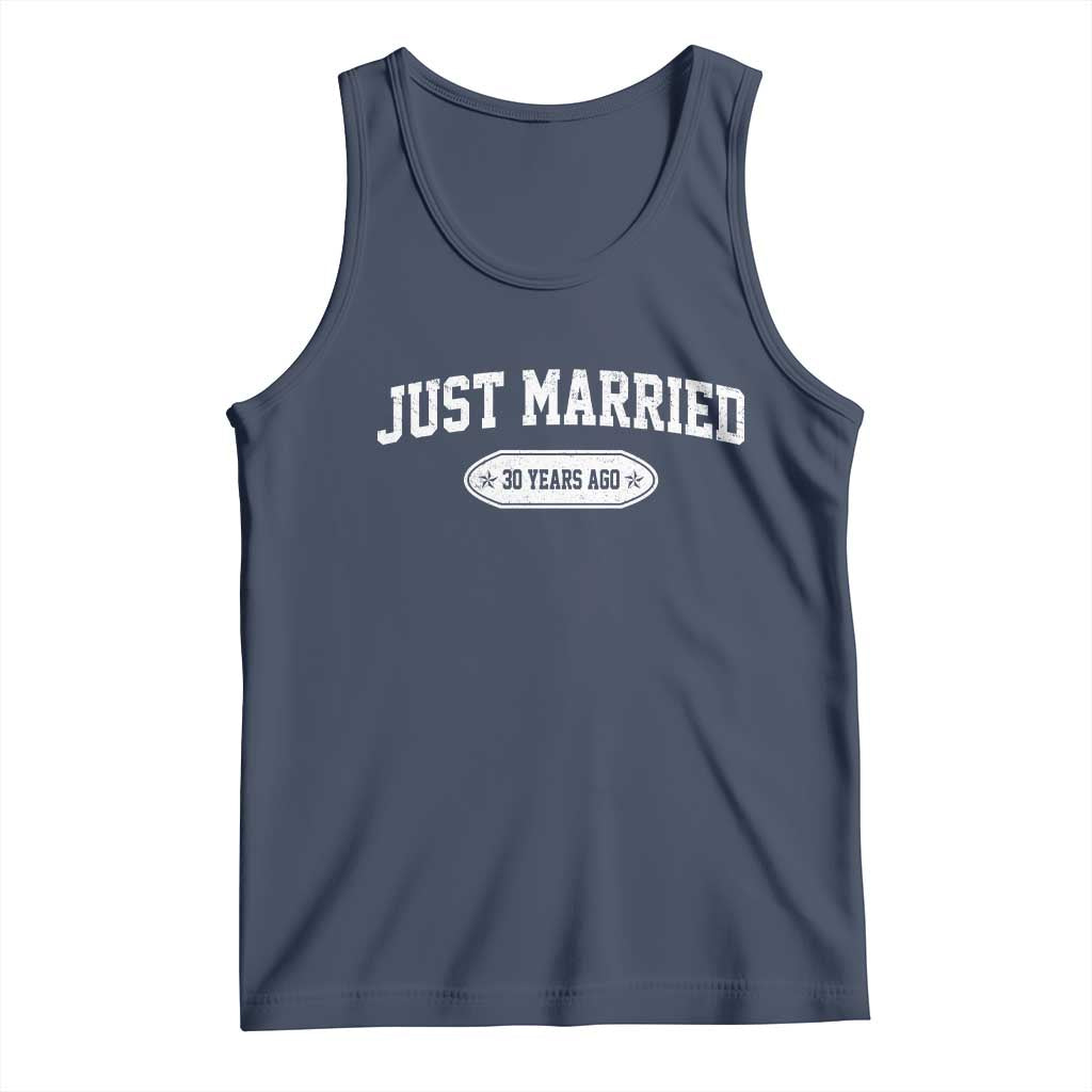 Just Married 30 Years Ago Tank Top 30th Wedding Anniversary Matching TS10 Navy Print Your Wear