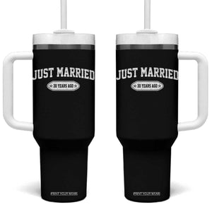 Just Married 30 Years Ago Tumbler With Handle 30th Wedding Anniversary Matching TS10 One Size: 40 oz Black Print Your Wear