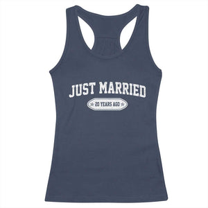 Just Married 20 Years Ago Racerback Tank Top 20th Wedding Anniversary Matching TS10 Navy Print Your Wear