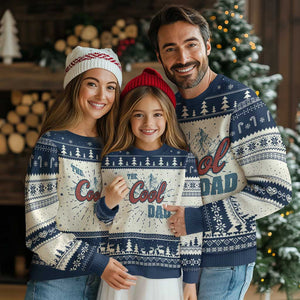 The Cool Dad Knit Sweatshirt Fathers Day Gifts TS10 Navy Print Your Wear