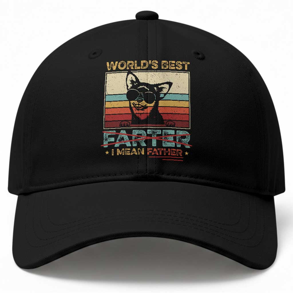 Funny Dad Dog Baseball Cap Fathers Day World's Best Farter I Mean Father TS10 Print Your Wear