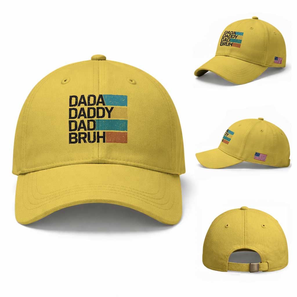 Dada Daddy Dad Bruh Baseball Cap Funny Fathers Day Bruh TS10 Baseball Cap Universal Fit Yellow Print Your Wear