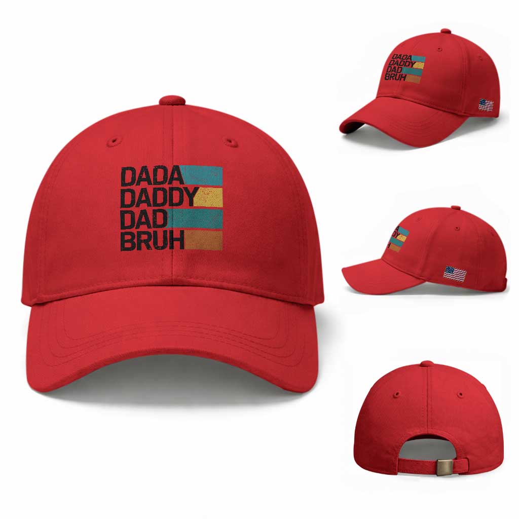 Dada Daddy Dad Bruh Baseball Cap Funny Fathers Day Bruh TS10 Baseball Cap Universal Fit Red Print Your Wear