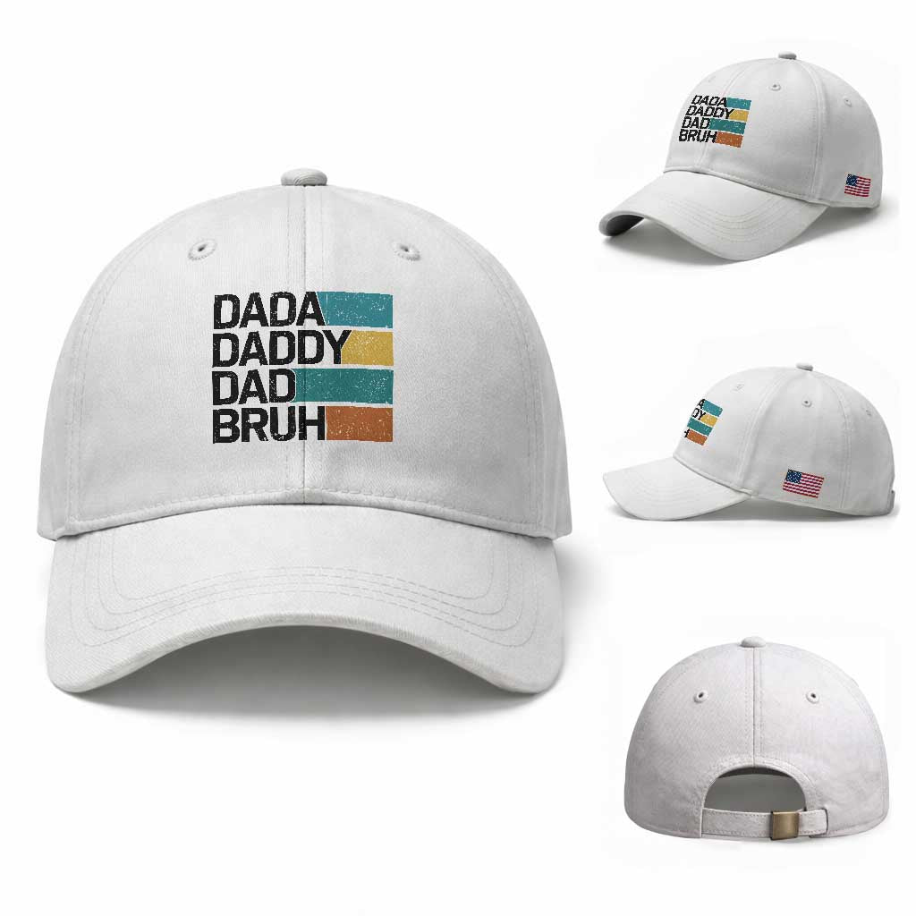Dada Daddy Dad Bruh Baseball Cap Funny Fathers Day Bruh TS10 Baseball Cap Universal Fit White Print Your Wear
