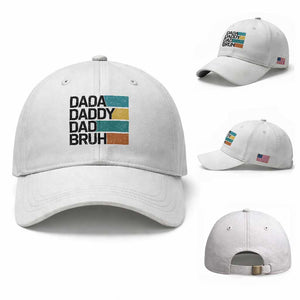 Dada Daddy Dad Bruh Baseball Cap Funny Fathers Day Bruh TS10 Baseball Cap Universal Fit White Print Your Wear