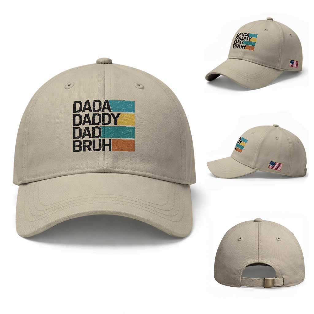 Dada Daddy Dad Bruh Baseball Cap Funny Fathers Day Bruh TS10 Baseball Cap Universal Fit Beige Print Your Wear