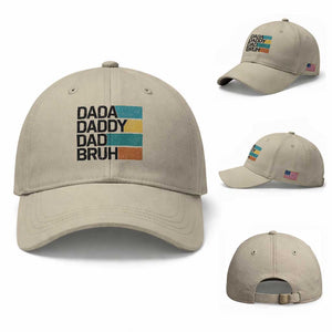 Dada Daddy Dad Bruh Baseball Cap Funny Fathers Day Bruh TS10 Baseball Cap Universal Fit Beige Print Your Wear