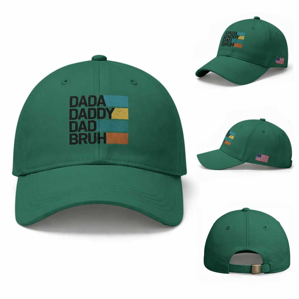 Dada Daddy Dad Bruh Baseball Cap Funny Fathers Day Bruh TS10 Baseball Cap Universal Fit Irish Green Print Your Wear