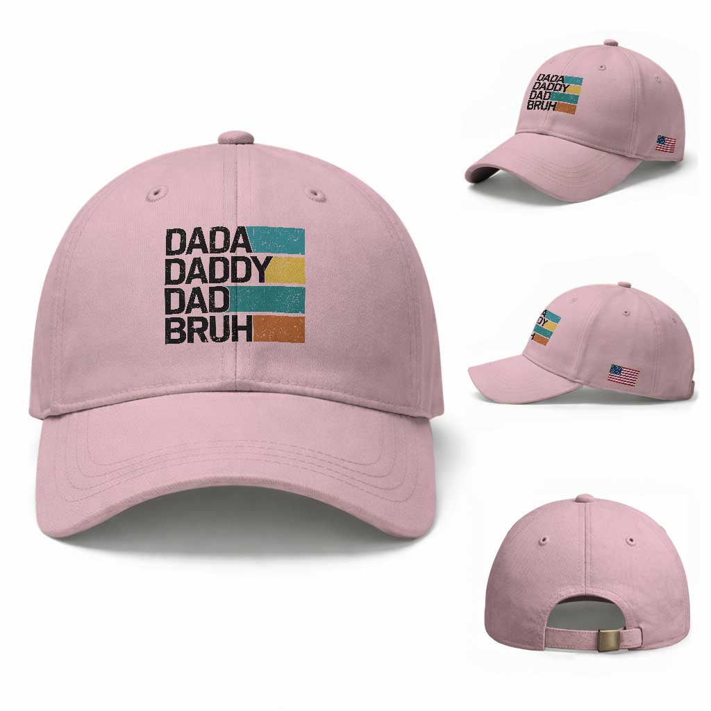 Dada Daddy Dad Bruh Baseball Cap Funny Fathers Day Bruh TS10 Baseball Cap Universal Fit Light Pink Print Your Wear