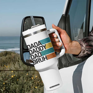 Dada Daddy Dad Bruh Tumbler With Handle Funny Fathers Day Bruh TS10 Print Your Wear