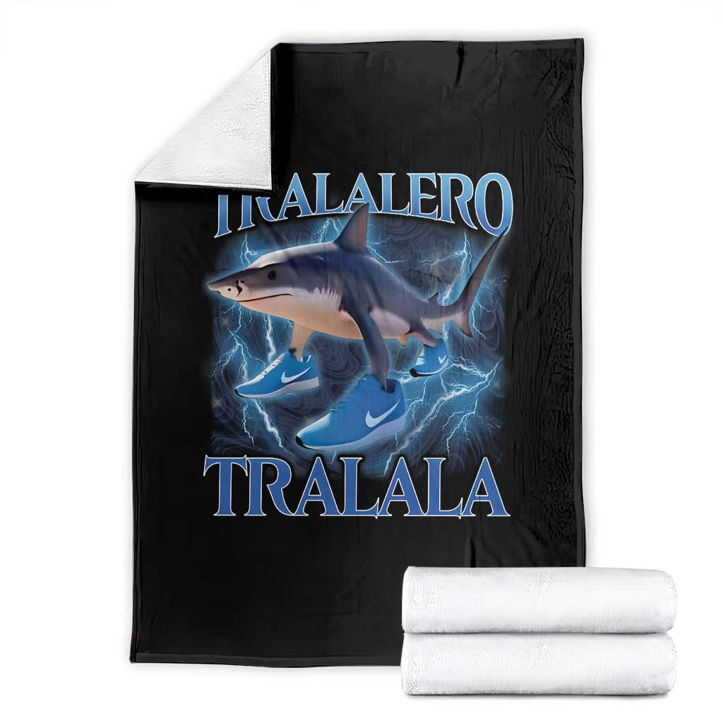 Tralalero Tralala Shark Throw Blanket Funny Internet Brainrot Memes Gen Alpha TS10 Black Print Your Wear