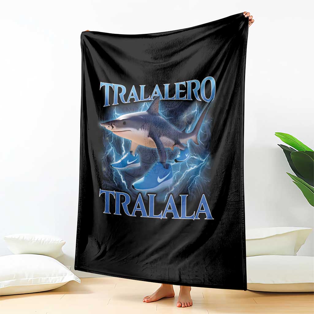 Tralalero Tralala Shark Throw Blanket Funny Internet Brainrot Memes Gen Alpha TS10 Print Your Wear