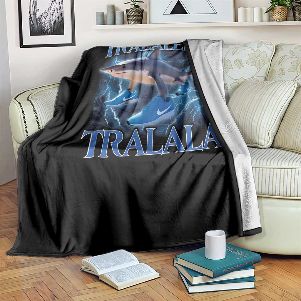 Tralalero Tralala Shark Throw Blanket Funny Internet Brainrot Memes Gen Alpha TS10 Print Your Wear