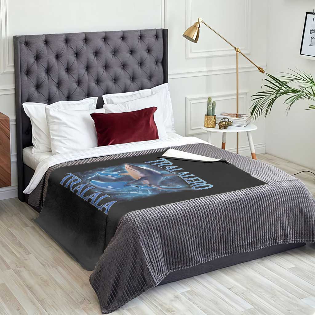 Tralalero Tralala Shark Throw Blanket Funny Internet Brainrot Memes Gen Alpha TS10 Print Your Wear