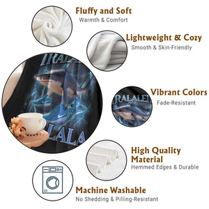 Tralalero Tralala Shark Throw Blanket Funny Internet Brainrot Memes Gen Alpha TS10 Print Your Wear