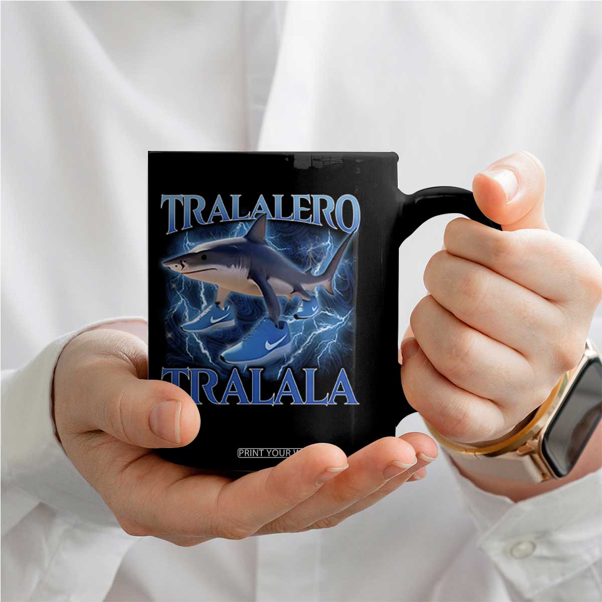 Tralalero Tralala Shark Coffee Mug Funny Internet Brainrot Memes Gen Alpha TS10 Print Your Wear