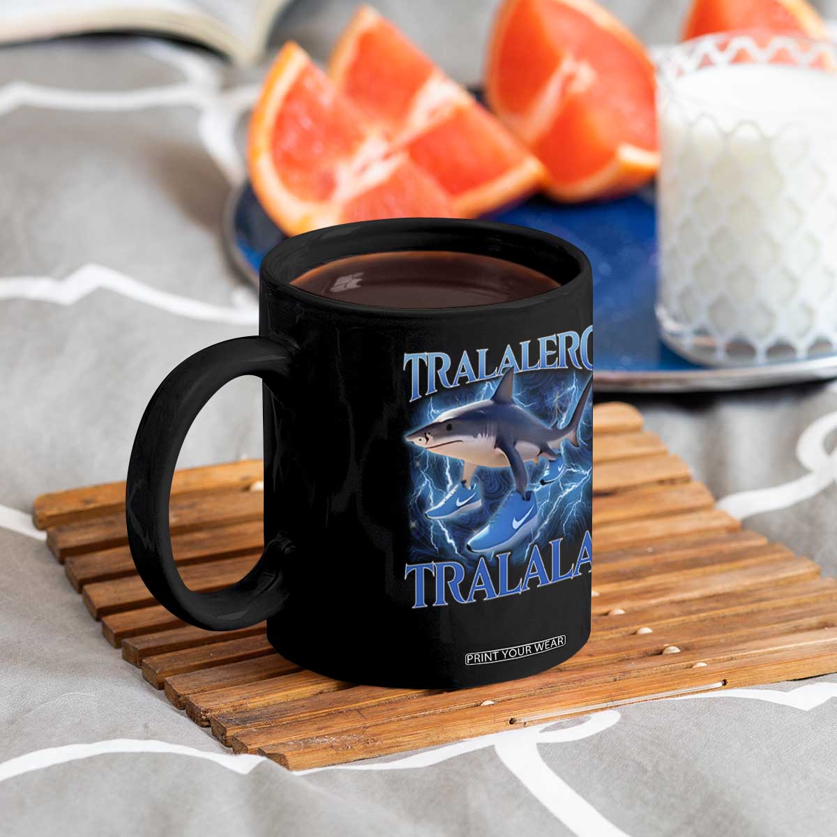 Tralalero Tralala Shark Coffee Mug Funny Internet Brainrot Memes Gen Alpha TS10 Print Your Wear